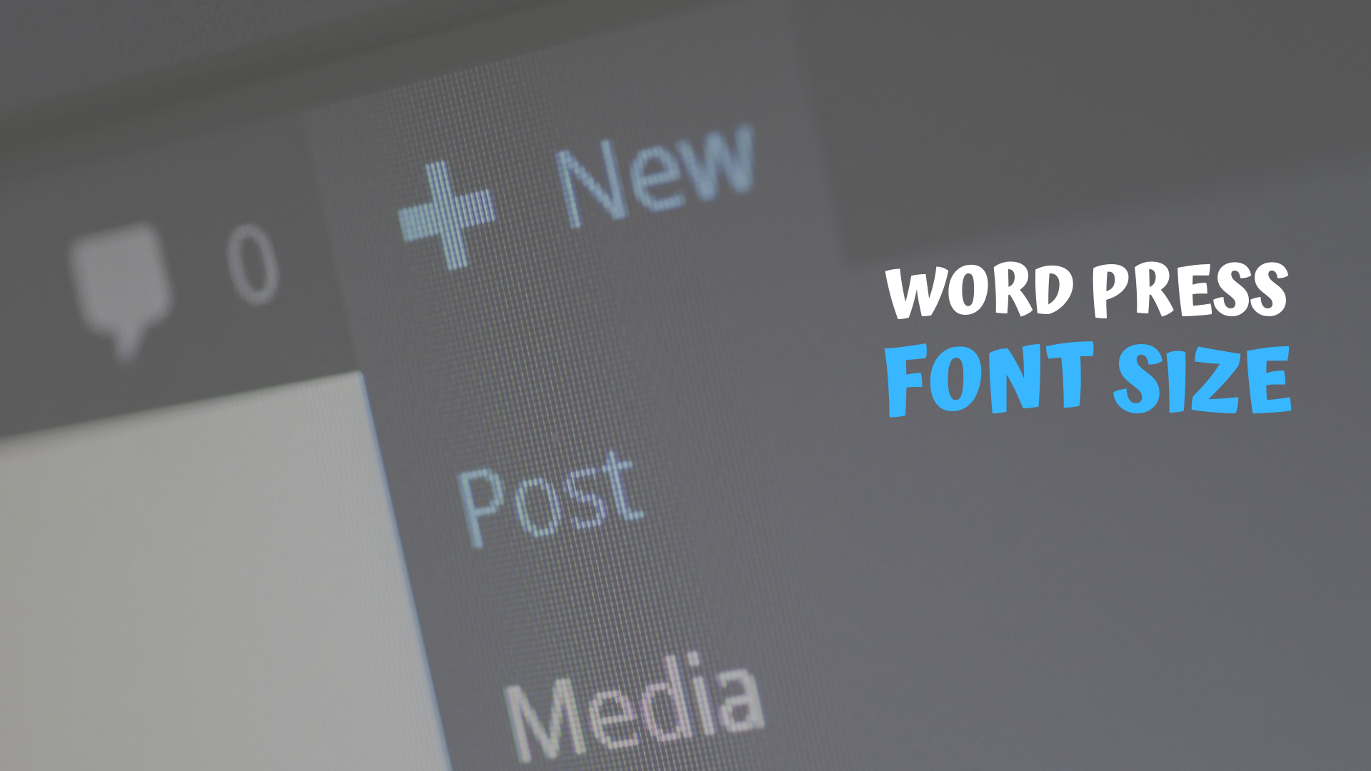 HOW TO CHANGE WORDPRESS FONT SIZE